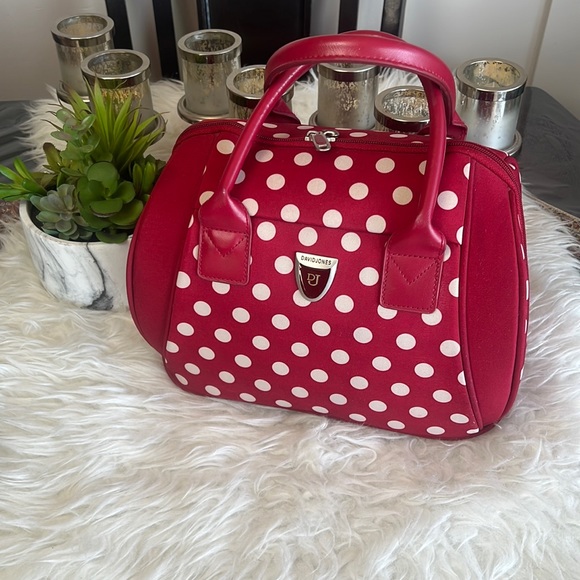 David Jones Handbags - David Jones Red Polka Dot Travel Bag /Carry On Luggage